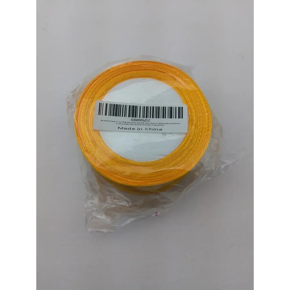 Yellow Satin Ribbon 1-1/2 Inches x 25 Yards, Solid Color Fabric Ribbon for Gift
